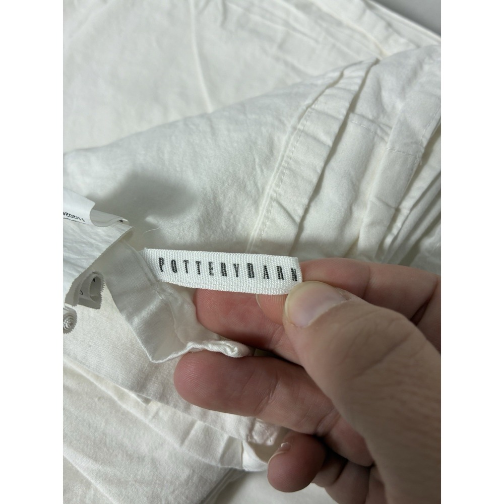 Pottery Barn Sheet Set Queen White Fitted,flat, 2 Pillowcases 100% Cotton - Picture 3 of 4